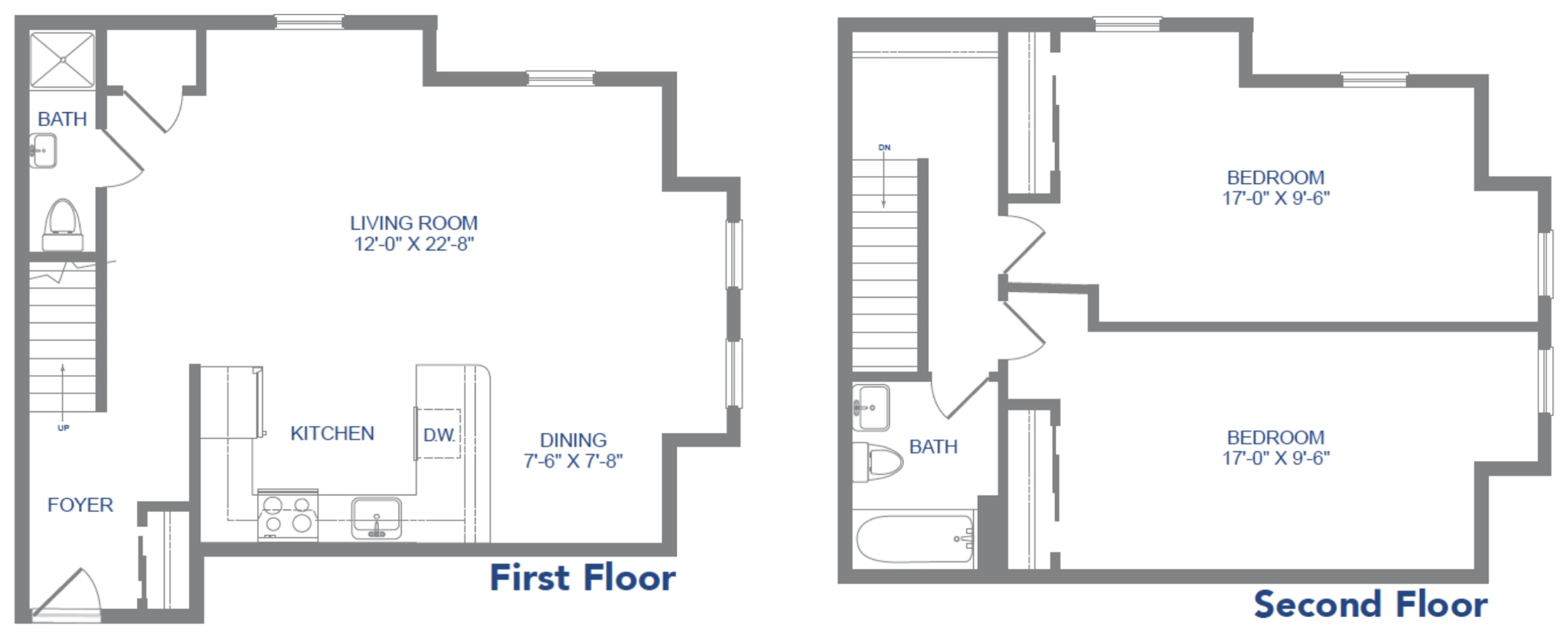 Unit 305 first and second floor plan
